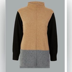 Color Block Cashmere Sweater XS